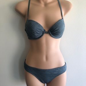 Aerie Olive Green Textured Bikini